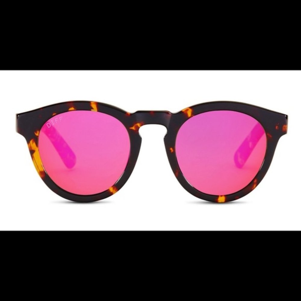 DIFF Eyewear Dime II - TORTOISE FRAME - PINK MIRROR LENS - Polarized